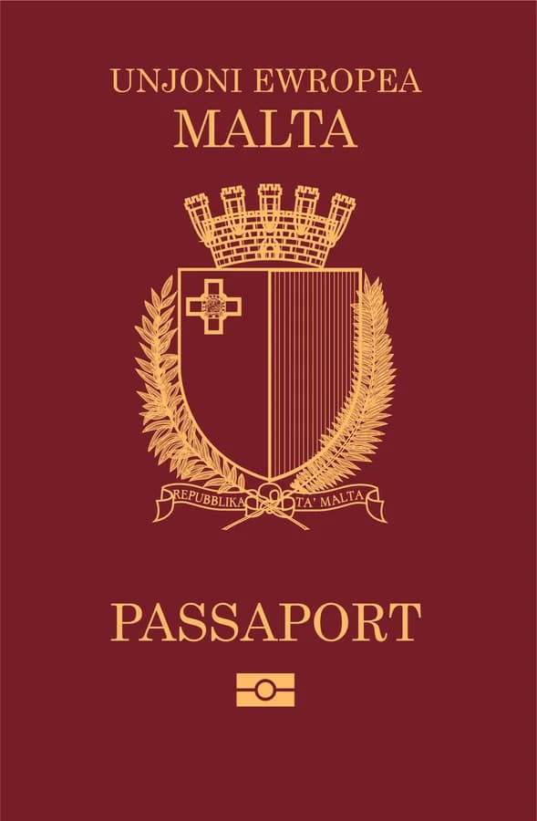 Front cover of the Malta passport