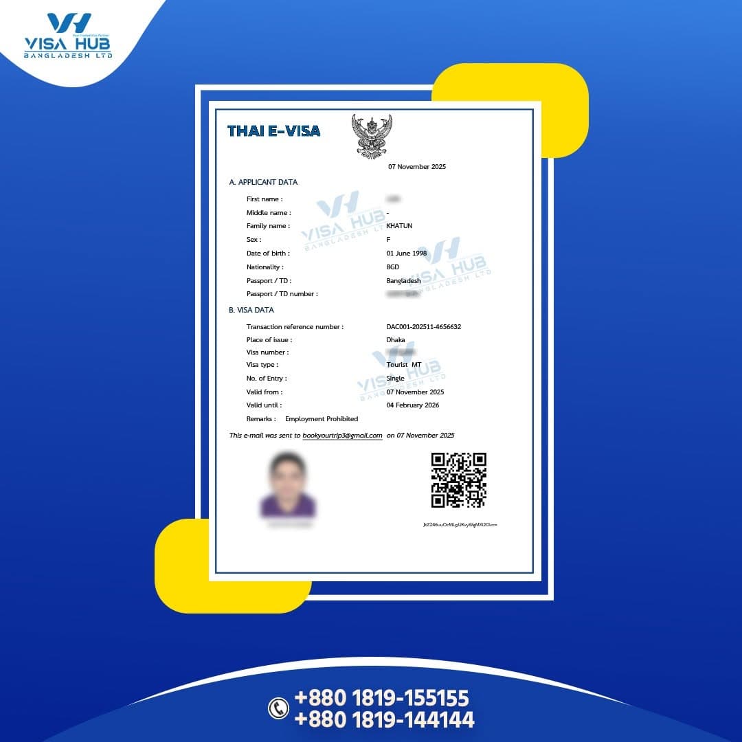 Visa result shared by a Visa Hub client for Thailand